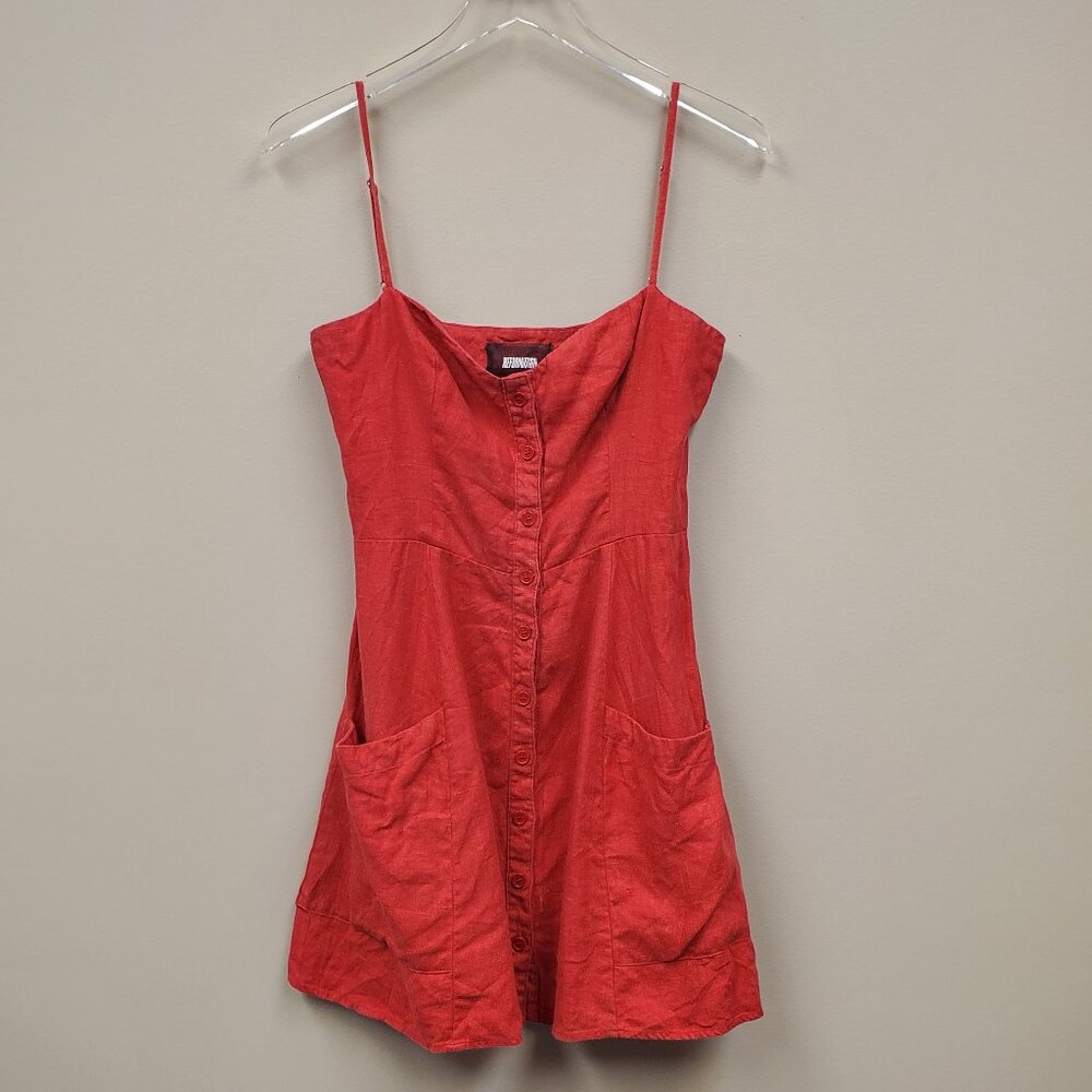 Reformation Amery Sweetheart Neckline Mini Dress Size 6 Red Spring Summer